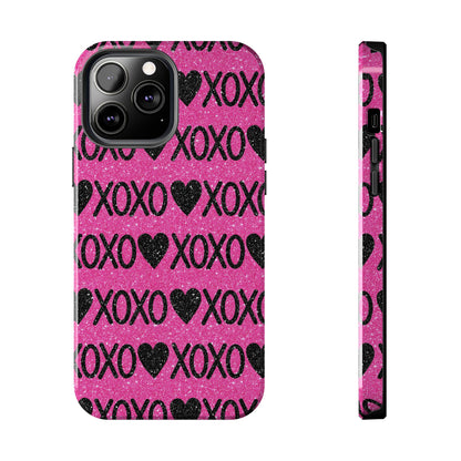 XOXO Glitter Hearts iPhone Case