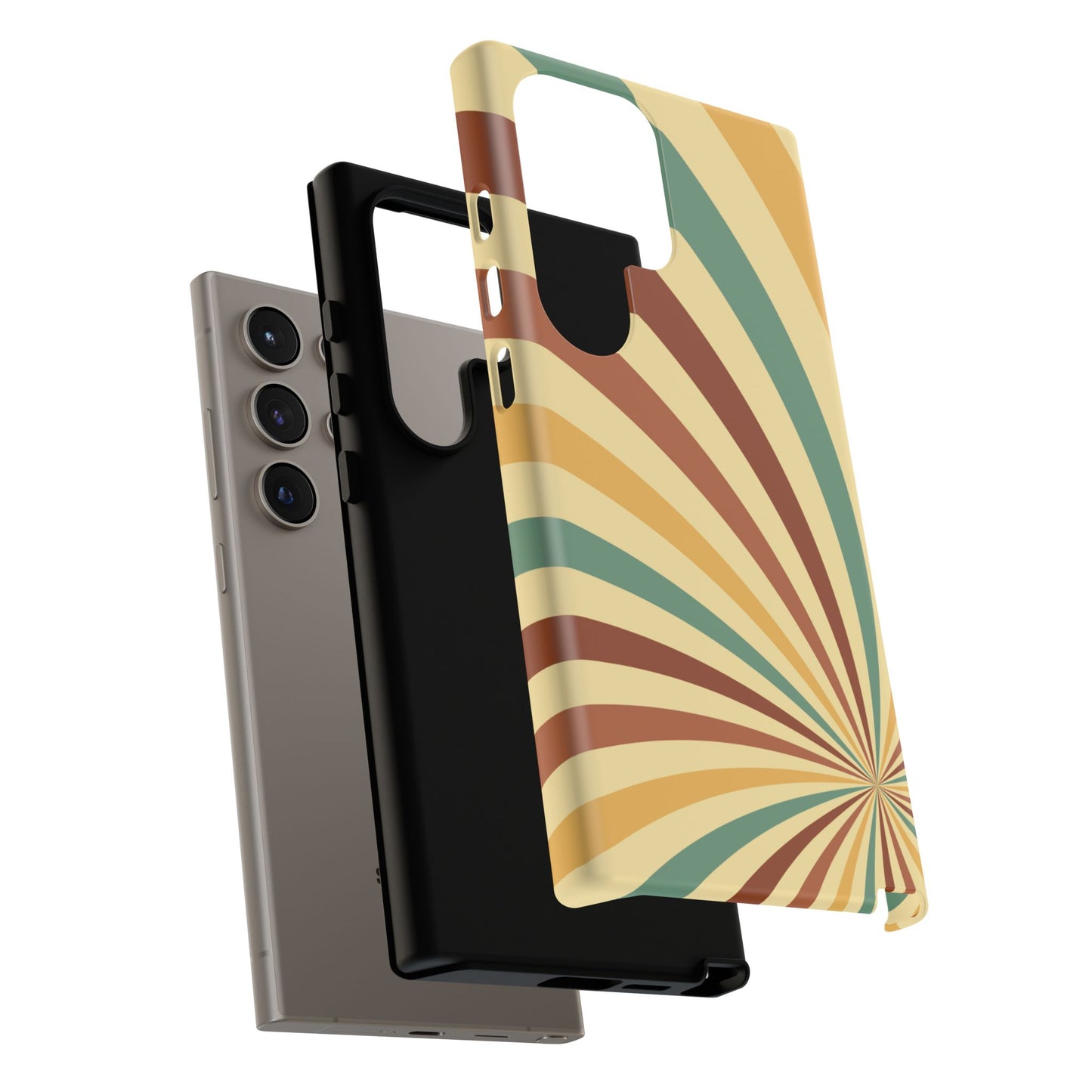 Earthy Retro Swirl Samsung Galaxy Case – Dual-Layer Protection with 70s-Inspired Earth Tones