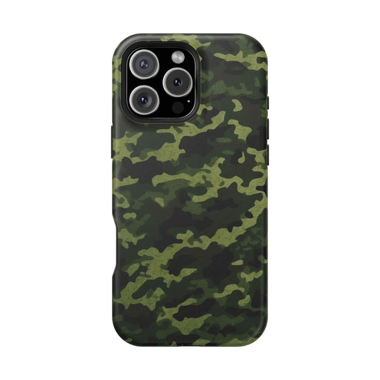 Dark Green Camouflage – MagSafe iPhone Case, Slim and Drop-Resistant