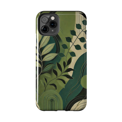 Abstract Green Leaves iPhone Case - Nature-Inspired Protective Cover