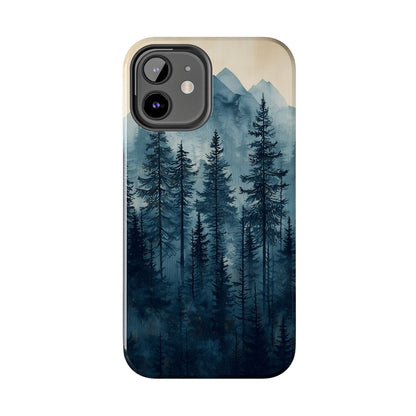 Misty Forest iPhone Case - Nature-Inspired Mountain Scene Protective Cover