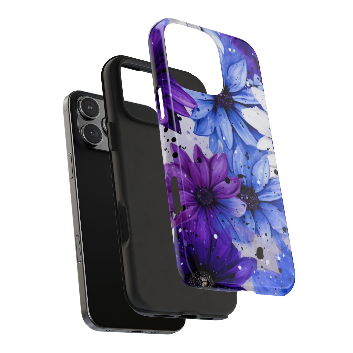 Vibrant Purple & Blue Floral Splash - iPhone Series Case