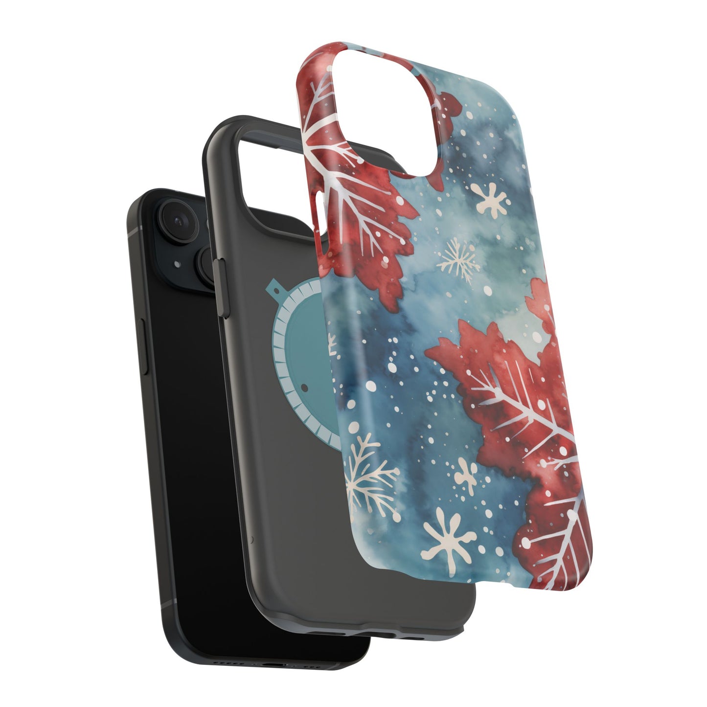 Crimson Snowflake Charm – MagSafe iPhone Case