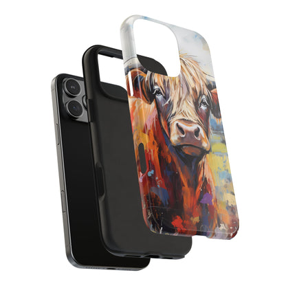 Cute Western Phone Case | Highland Cow | Robust Rocky Mountain-Inspired | Expressionism | Fresco