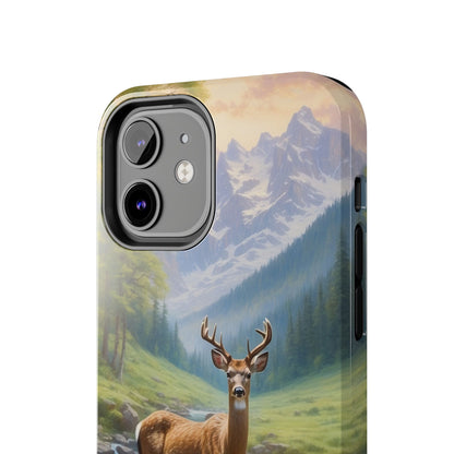 Alpine Serenity – Stag in Mountain Bliss iPhone Cases