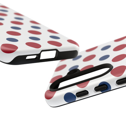 Patriotic Navy, White, and Red Polka Dot Samsung Galaxy Case