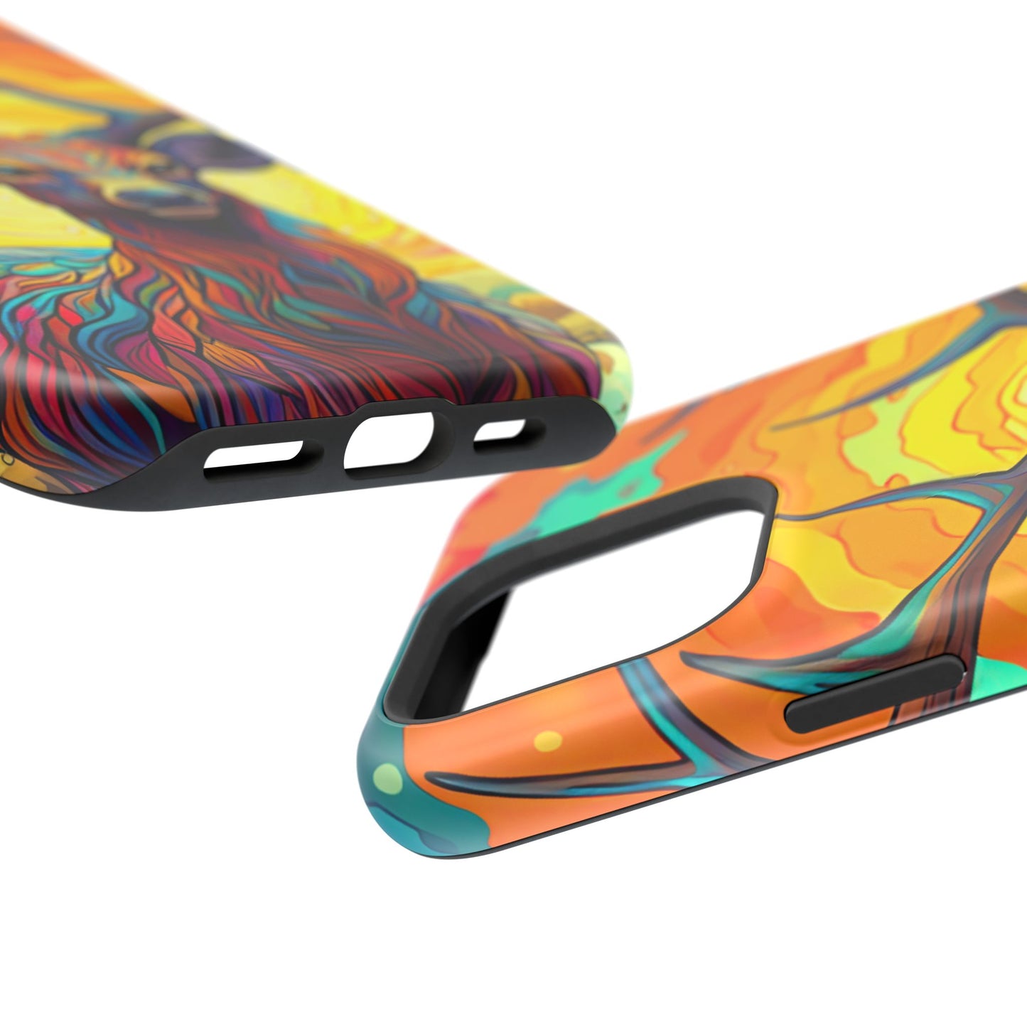 Vibrant Stag in Bloom – MagSafe iPhone Case