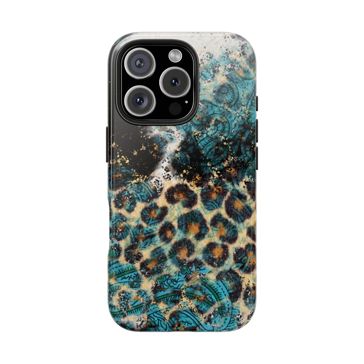 Turquoise Paisley Cowhide Leopard - iPhone Series Case