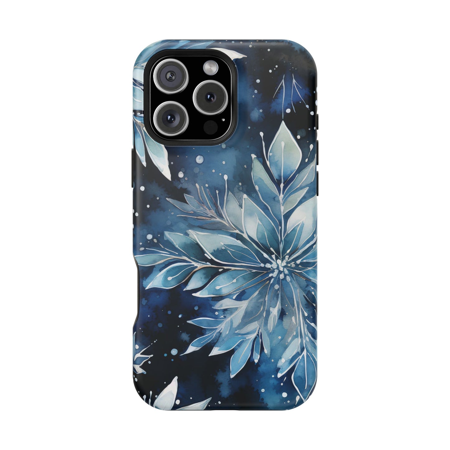 Winter’s Embrace – Blue Snowflake MagSafe iPhone Case