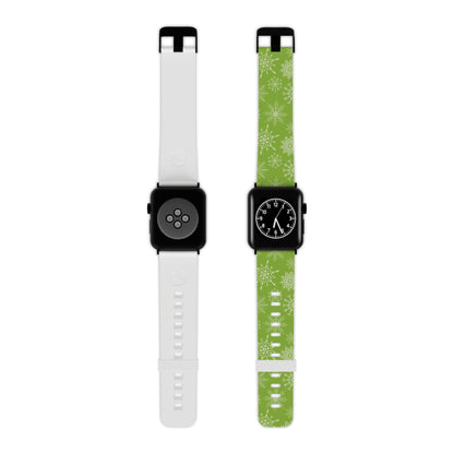 Green Snowflake Pattern Apple Watch Band