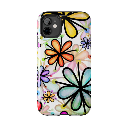 Retro Floral Pop iPhone Case – Ultra-Slim Design, High-Gloss Finish