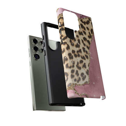 Pink Glam Leopard - Samsung Galaxy Series Case with Glitter Accents