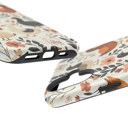 MagSafe iPhone Case: Vintage Duck – Floral & Leaf Design