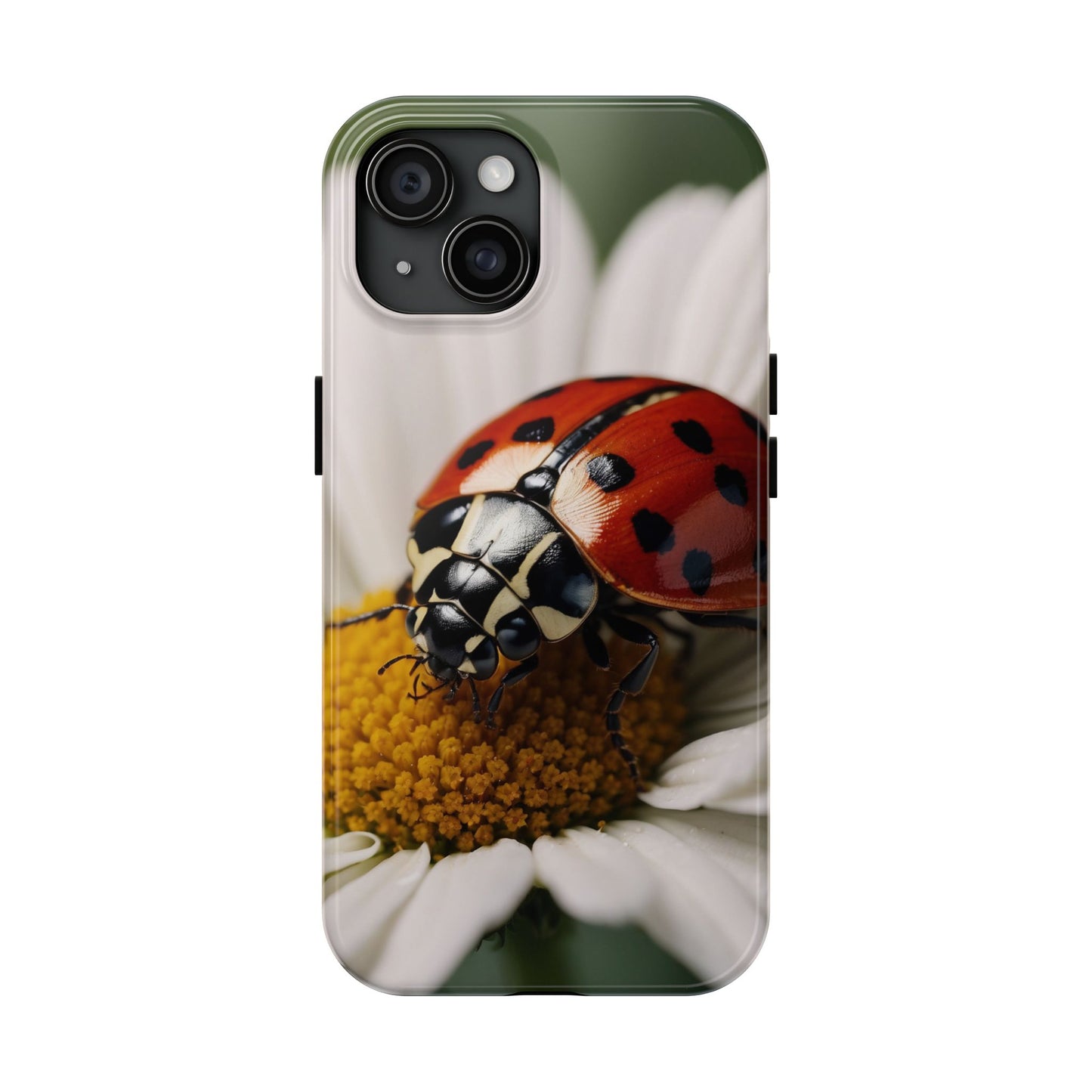 iPhone Case: Ladybug on White Daisy