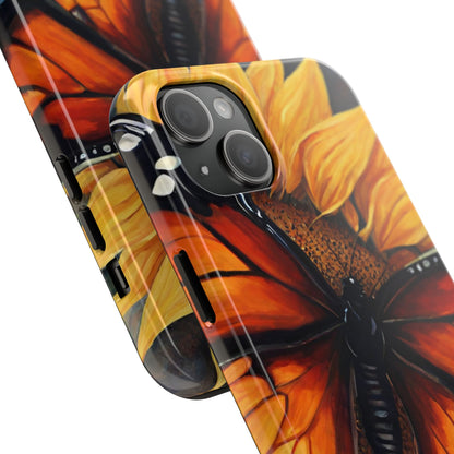 Monarch Butterfly & Sunflower Art – iPhone Case