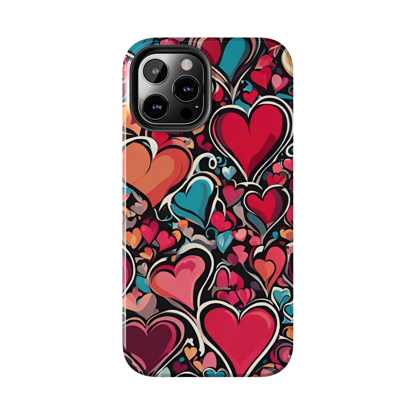 Vibrant Multicolor Heart Art – iPhone Case