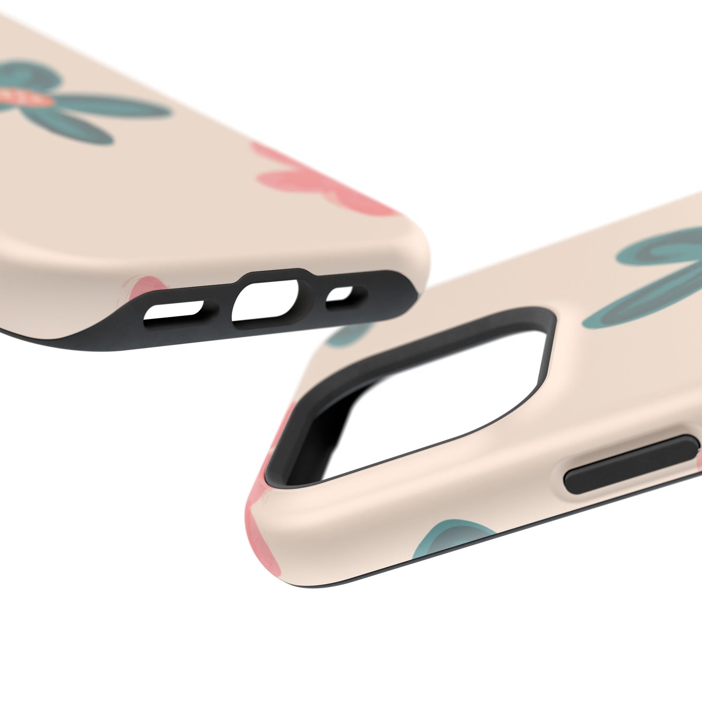 Vintage Floral Tough MagSafe iPhone Case – Soft Matte Finish with Dual-Layer Protection