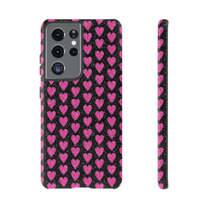 Glitter Pink Hearts Samsung Galaxy Case