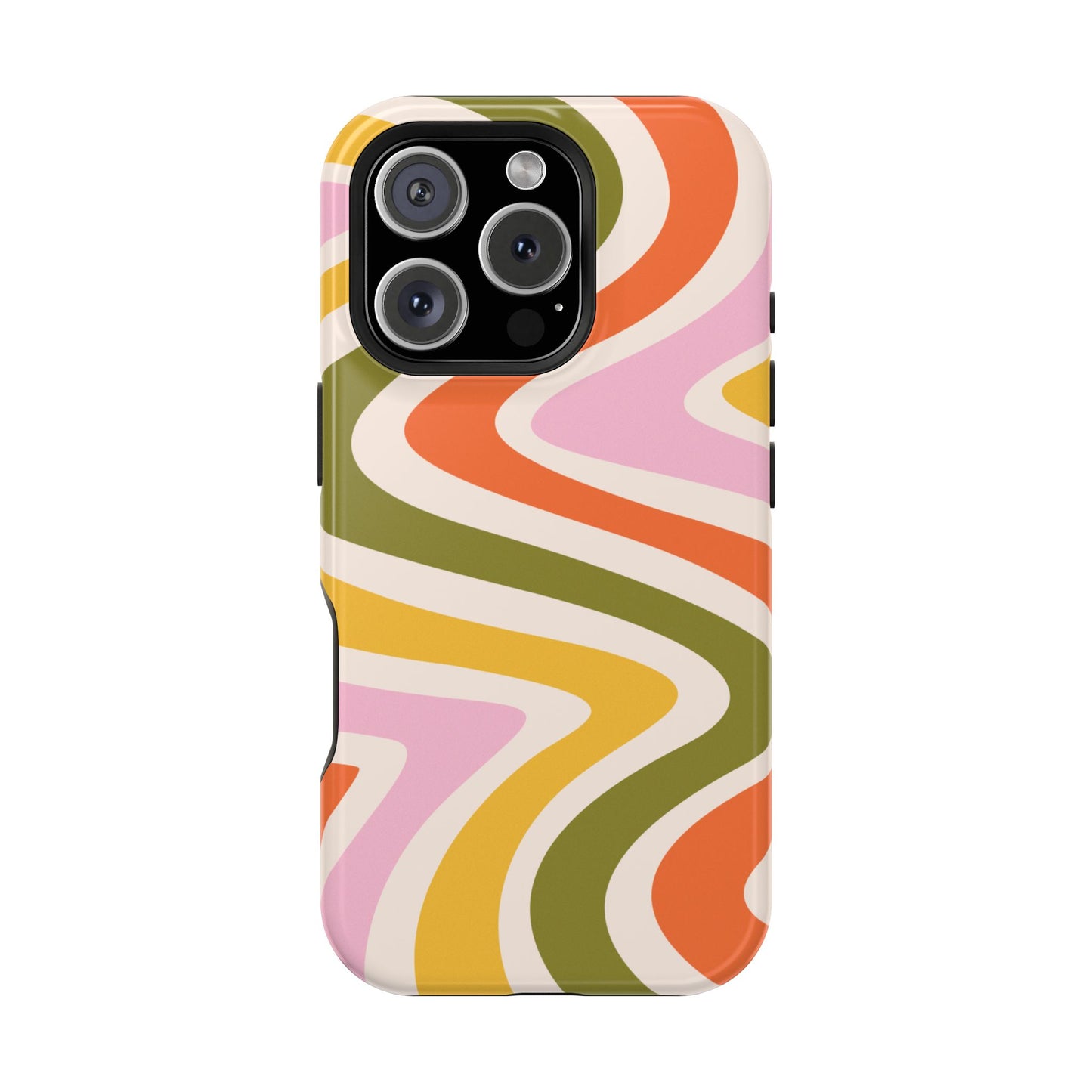 Retro Groove MagSafe iPhone Case – 70s-Inspired Design with Dual-Layer Protection