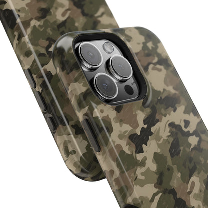 Classic Light Brown Camouflage – MagSafe iPhone Case with Rugged Elegance