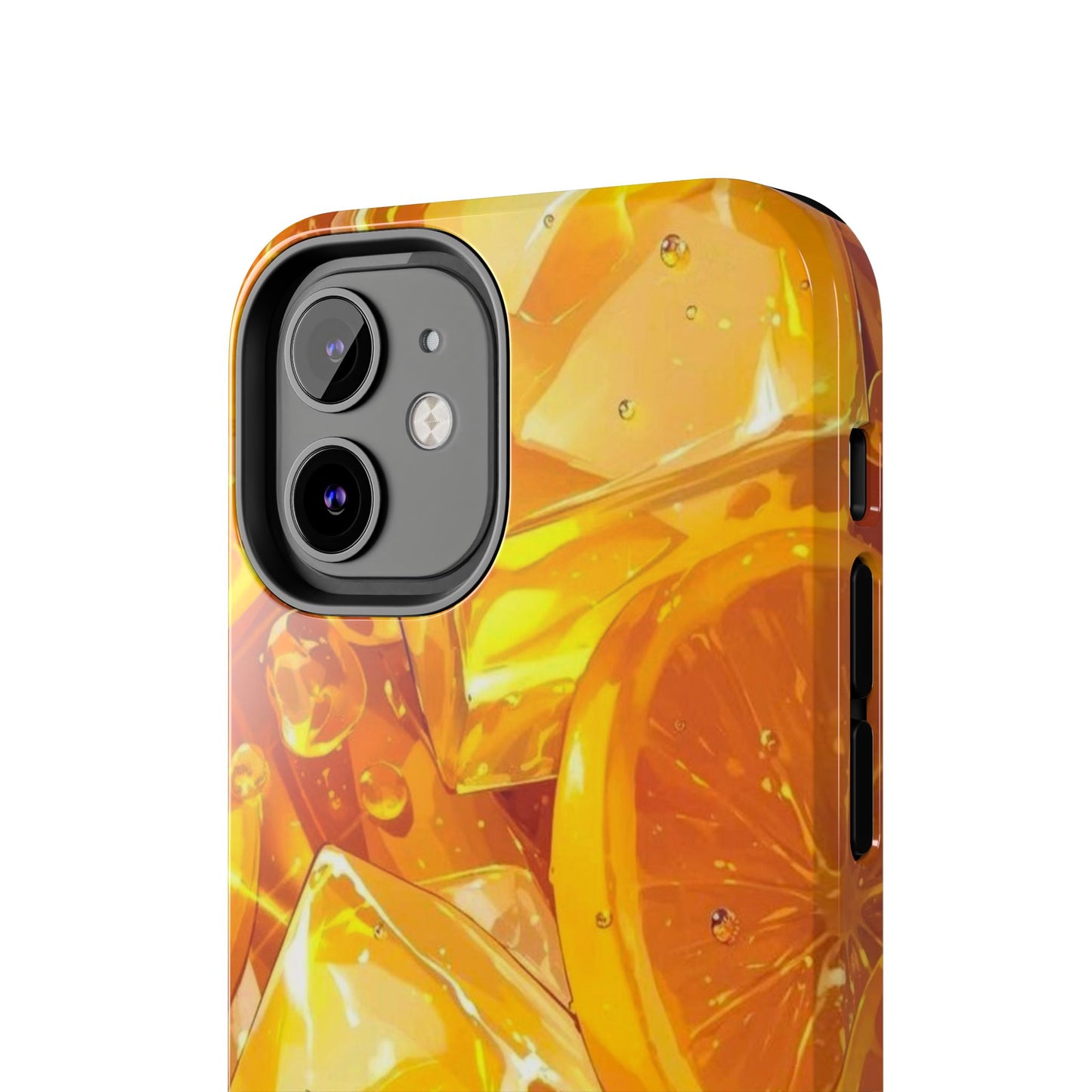 Citrus Splash iPhone Case – Bright Orange Slices & Ice, Dual-Layer Protection