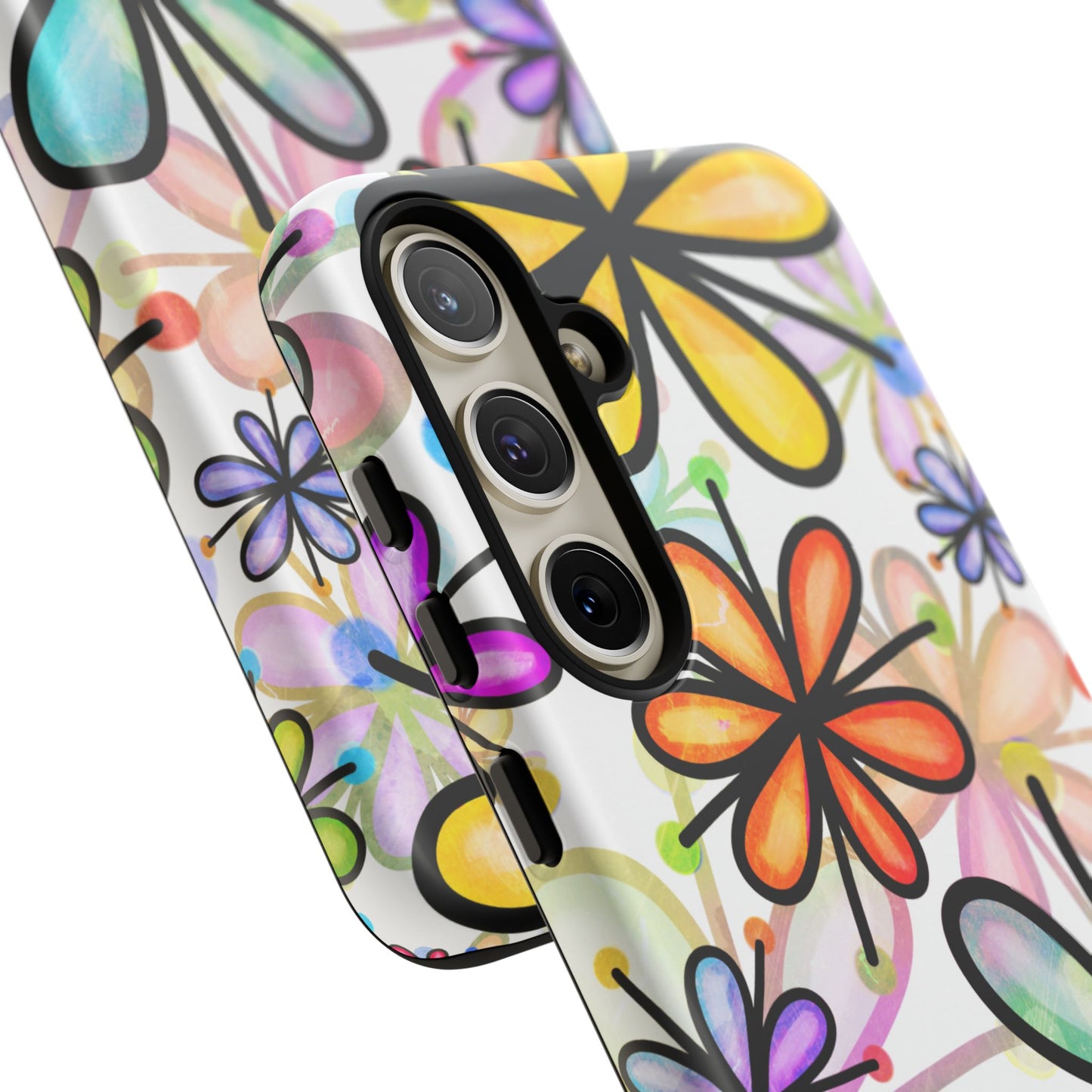 Retro Floral Pop Samsung Galaxy Case – Ultra-Slim Design, High-Gloss Finish