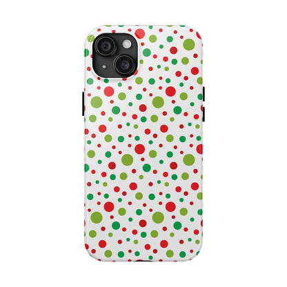 Red & Green Christmas Polka Dots – iPhone Case