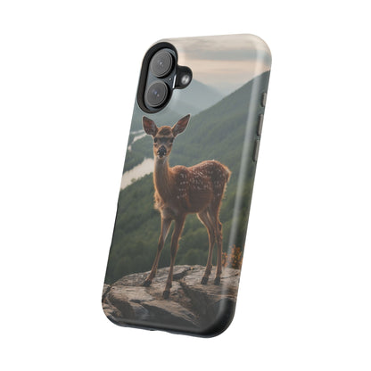 Majestic Fawn Overlooking Mountain Vista MagSafe iPhone Case