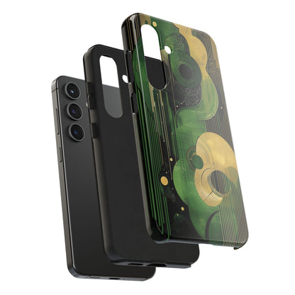 Abstract Green & Gold Samsung Galaxy Case - Geometric Art Deco Protective Cover - BOGO Cases