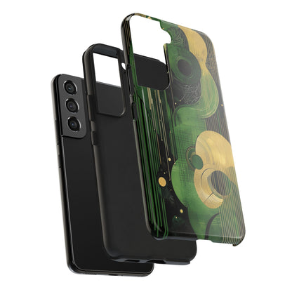 Abstract Green & Gold Samsung Galaxy Case - Geometric Art Deco Protective Cover - BOGO Cases