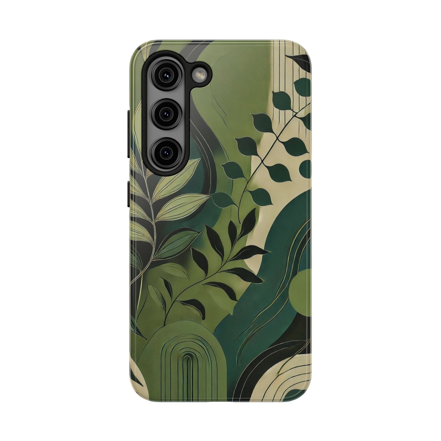 Abstract Green Leaves Samsung Galaxy Case - Nature - Inspired Protective Cover - BOGO Cases