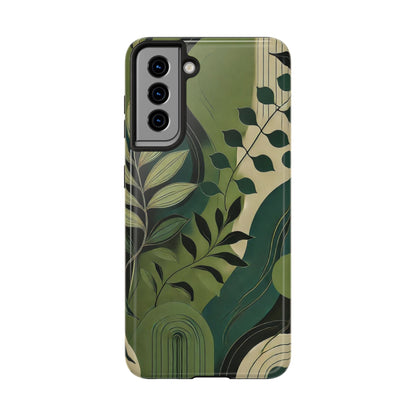 Abstract Green Leaves Samsung Galaxy Case - Nature - Inspired Protective Cover - BOGO Cases