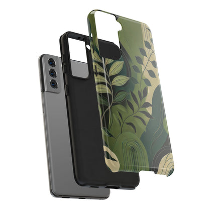 Abstract Green Leaves Samsung Galaxy Case - Nature - Inspired Protective Cover - BOGO Cases