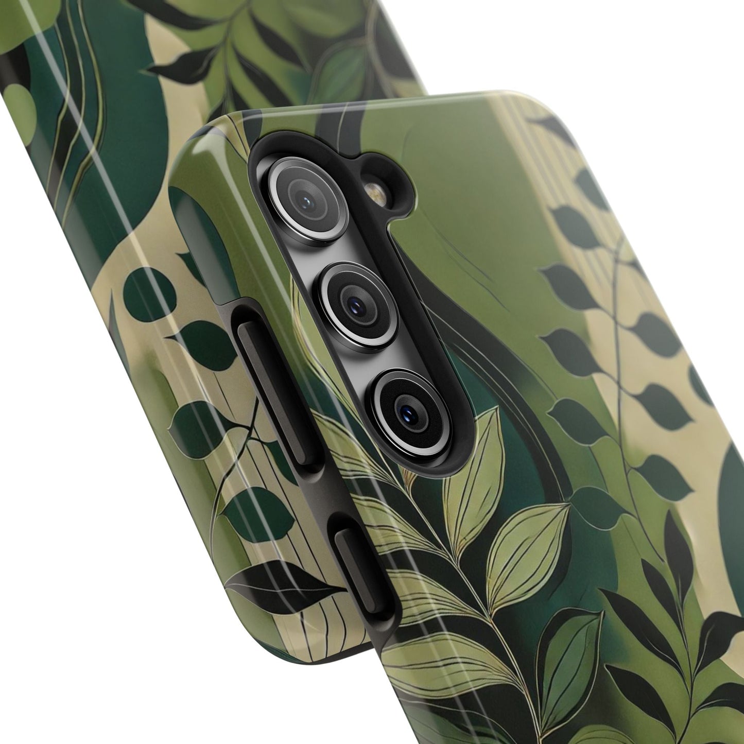 Abstract Green Leaves Samsung Galaxy Case - Nature - Inspired Protective Cover - BOGO Cases