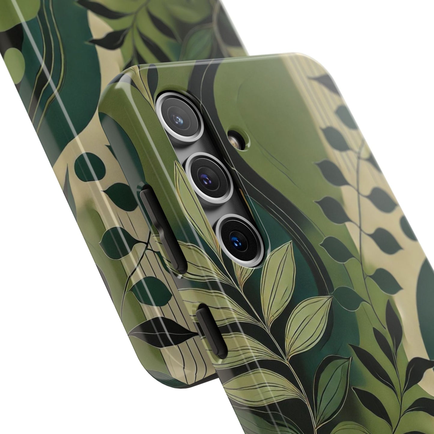 Abstract Green Leaves Samsung Galaxy Case - Nature - Inspired Protective Cover - BOGO Cases