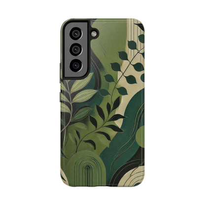 Abstract Green Leaves Samsung Galaxy Case - Nature - Inspired Protective Cover - BOGO Cases