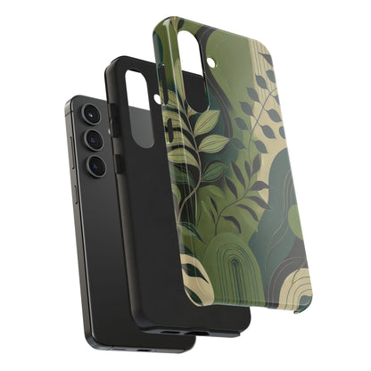 Abstract Green Leaves Samsung Galaxy Case - Nature - Inspired Protective Cover - BOGO Cases