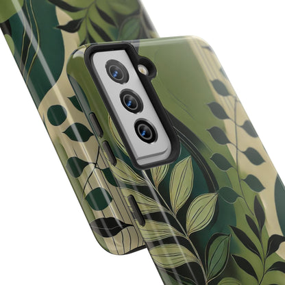 Abstract Green Leaves Samsung Galaxy Case - Nature - Inspired Protective Cover - BOGO Cases