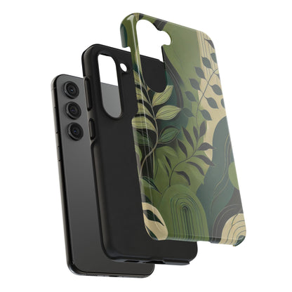 Abstract Green Leaves Samsung Galaxy Case - Nature - Inspired Protective Cover - BOGO Cases