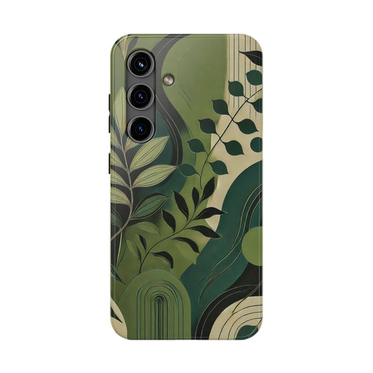 Abstract Green Leaves Samsung Galaxy Case - Nature - Inspired Protective Cover - BOGO Cases