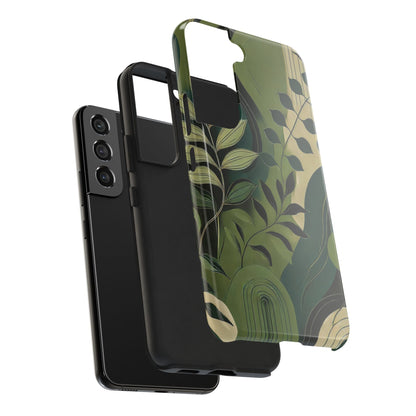 Abstract Green Leaves Samsung Galaxy Case - Nature - Inspired Protective Cover - BOGO Cases