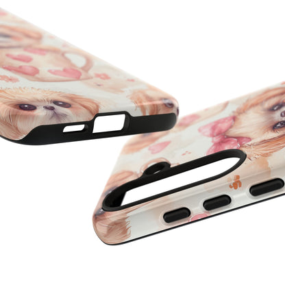 Adorable Puppy in Teacup Samsung Galaxy Case – Tough, Dual - Layer Protection with Cute Pink Bow Design - BOGO Cases