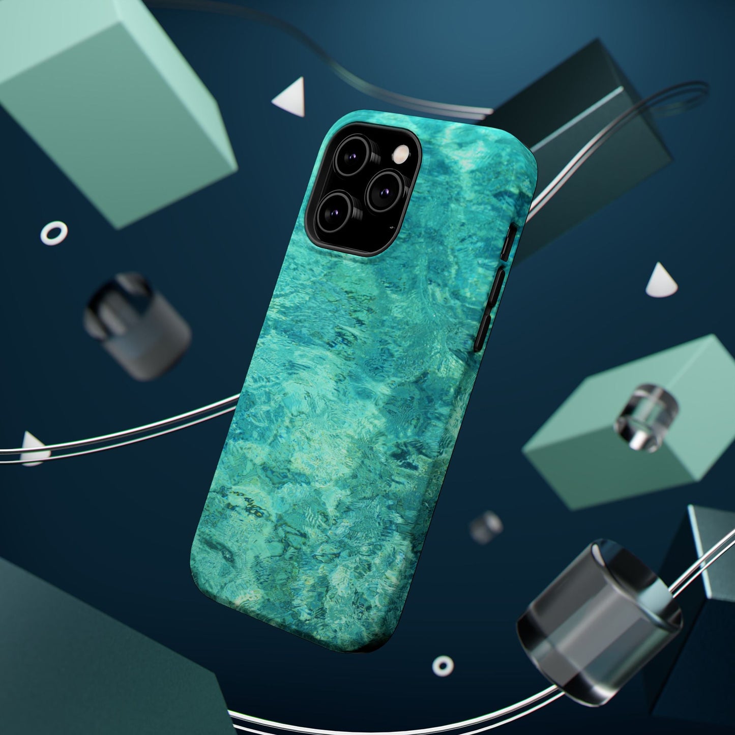 Aqua Blue Water MagSafe Case – Tranquil Summer Design with Magnetic Charging - BOGO Cases