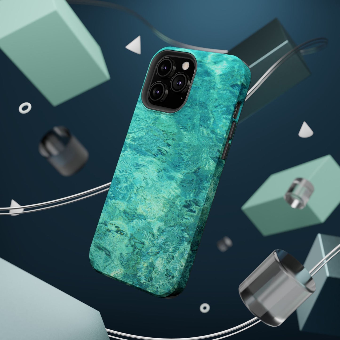 Aqua Blue Water MagSafe Case – Tranquil Summer Design with Magnetic Charging - BOGO Cases