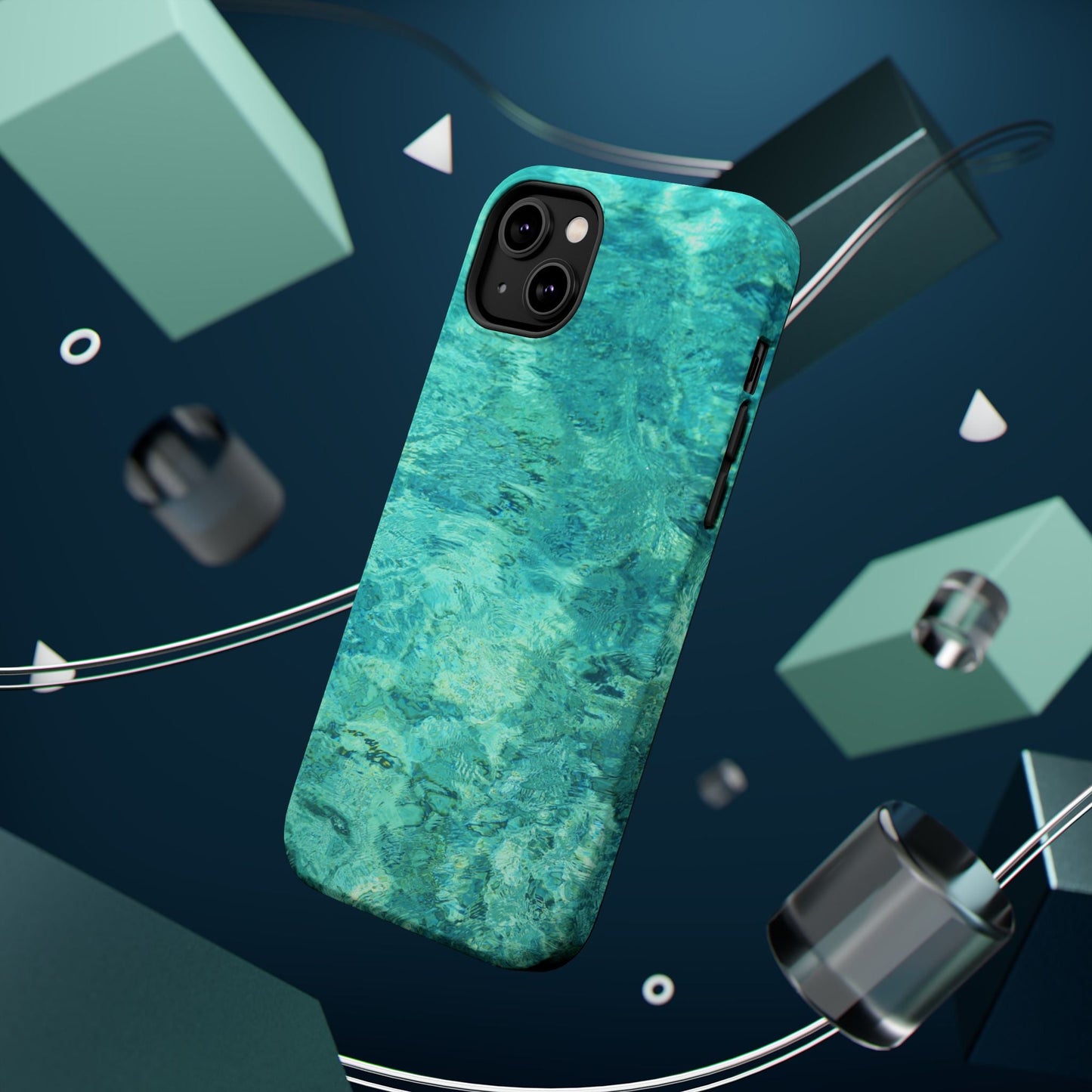 Aqua Blue Water MagSafe Case – Tranquil Summer Design with Magnetic Charging - BOGO Cases