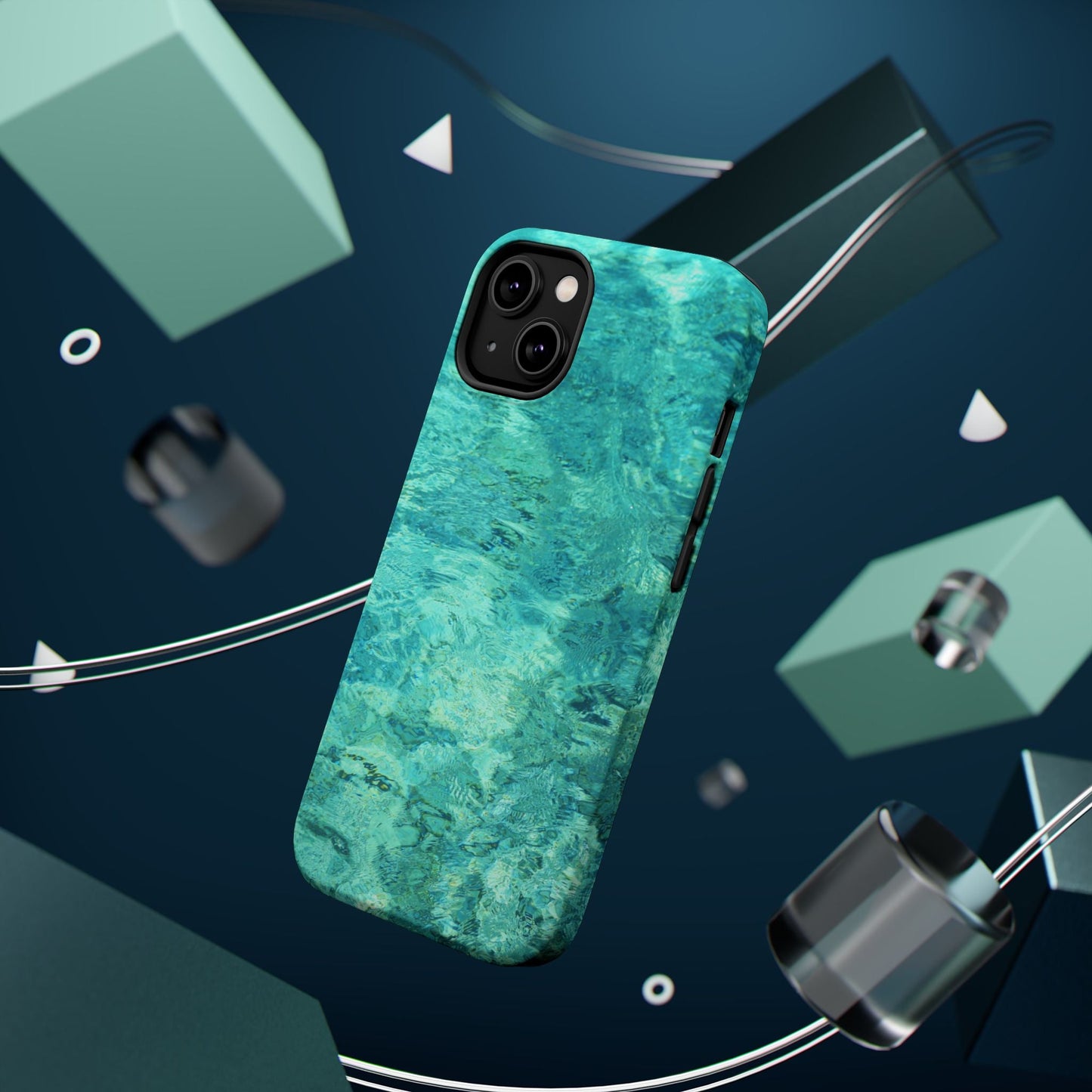 Aqua Blue Water MagSafe Case – Tranquil Summer Design with Magnetic Charging - BOGO Cases