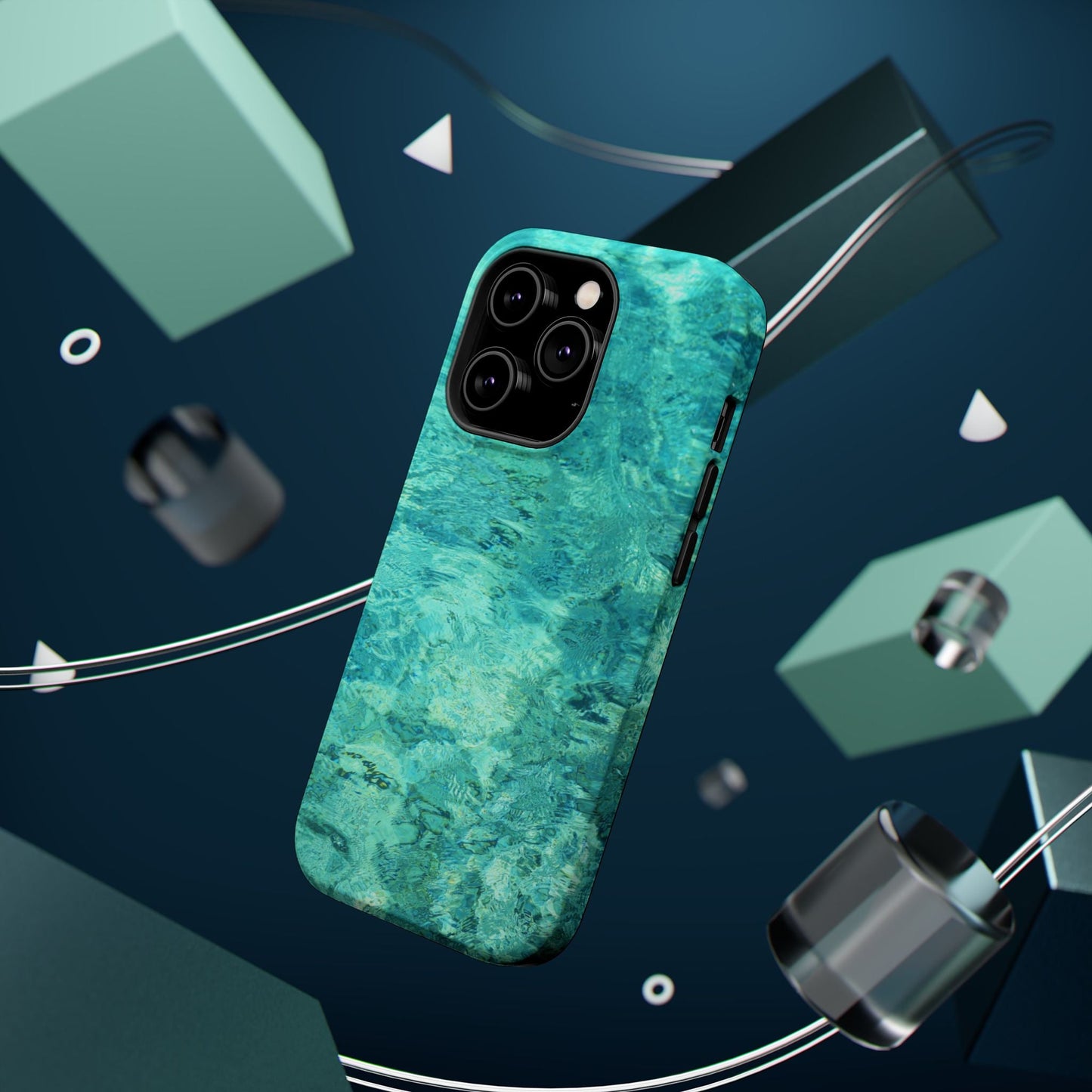 Aqua Blue Water MagSafe Case – Tranquil Summer Design with Magnetic Charging - BOGO Cases