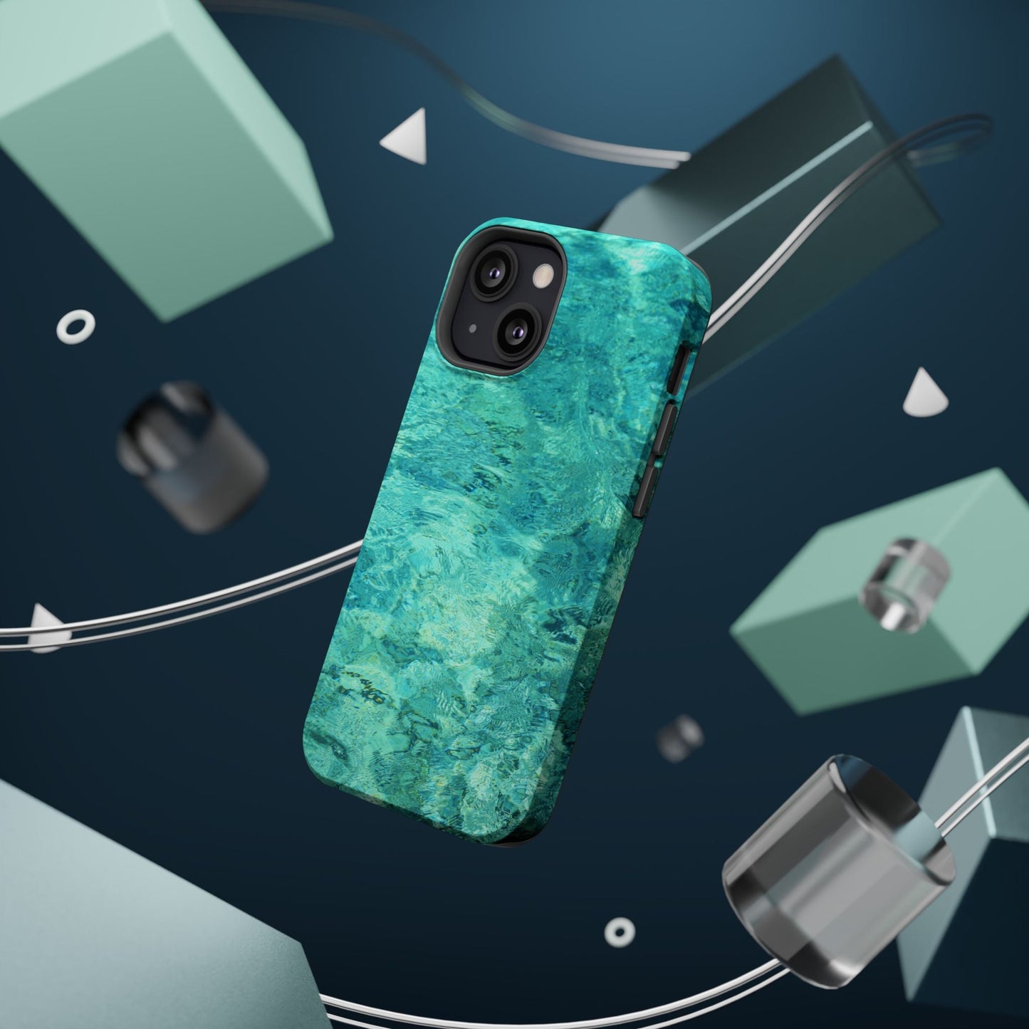 Aqua Blue Water MagSafe Case – Tranquil Summer Design with Magnetic Charging - BOGO Cases