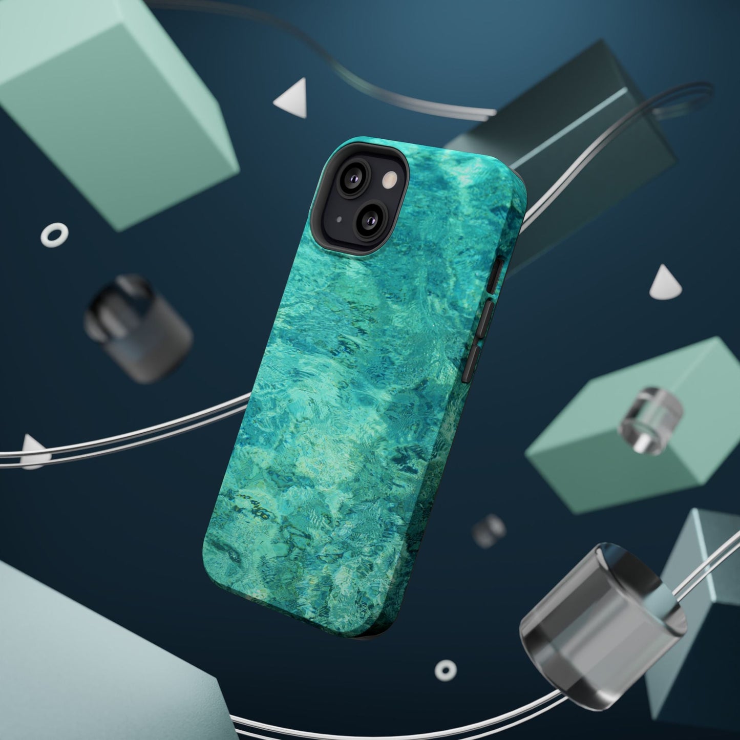 Aqua Blue Water MagSafe Case – Tranquil Summer Design with Magnetic Charging - BOGO Cases