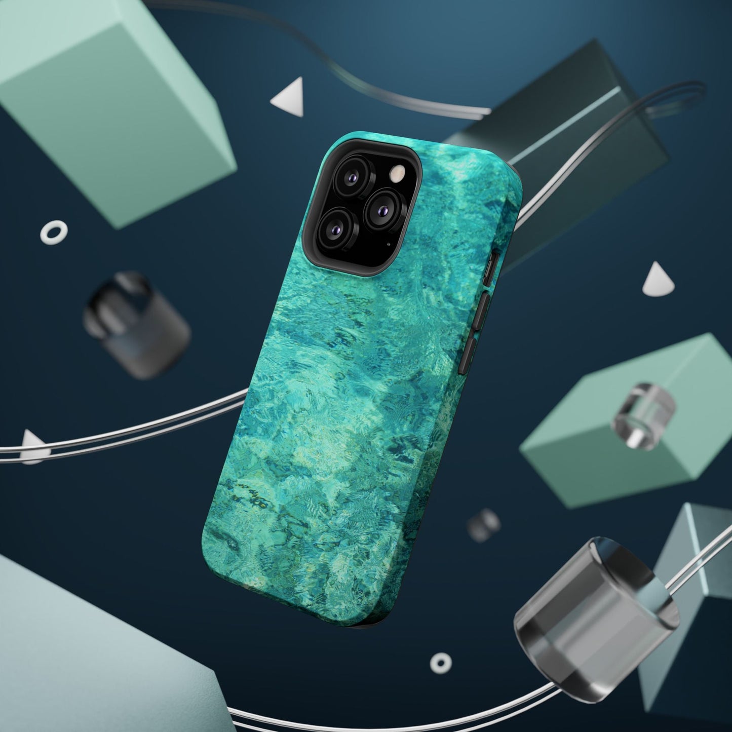 Aqua Blue Water MagSafe Case – Tranquil Summer Design with Magnetic Charging - BOGO Cases